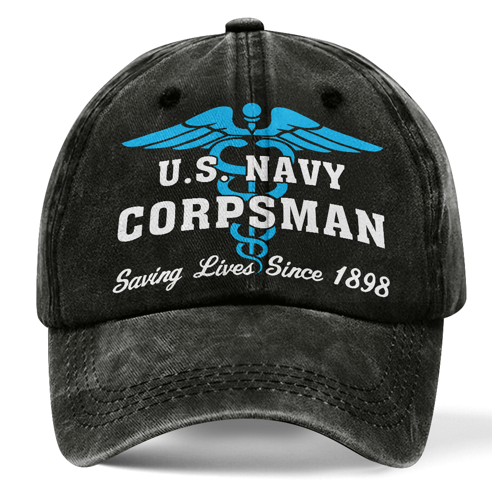 Personalizable Navy Corpsman Washed Cap