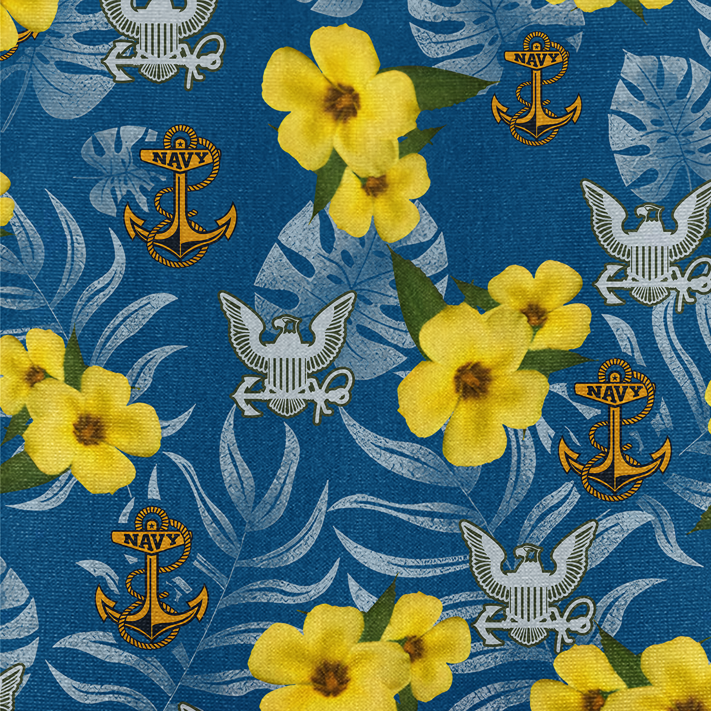 Navy Tropical Cuban Shirt