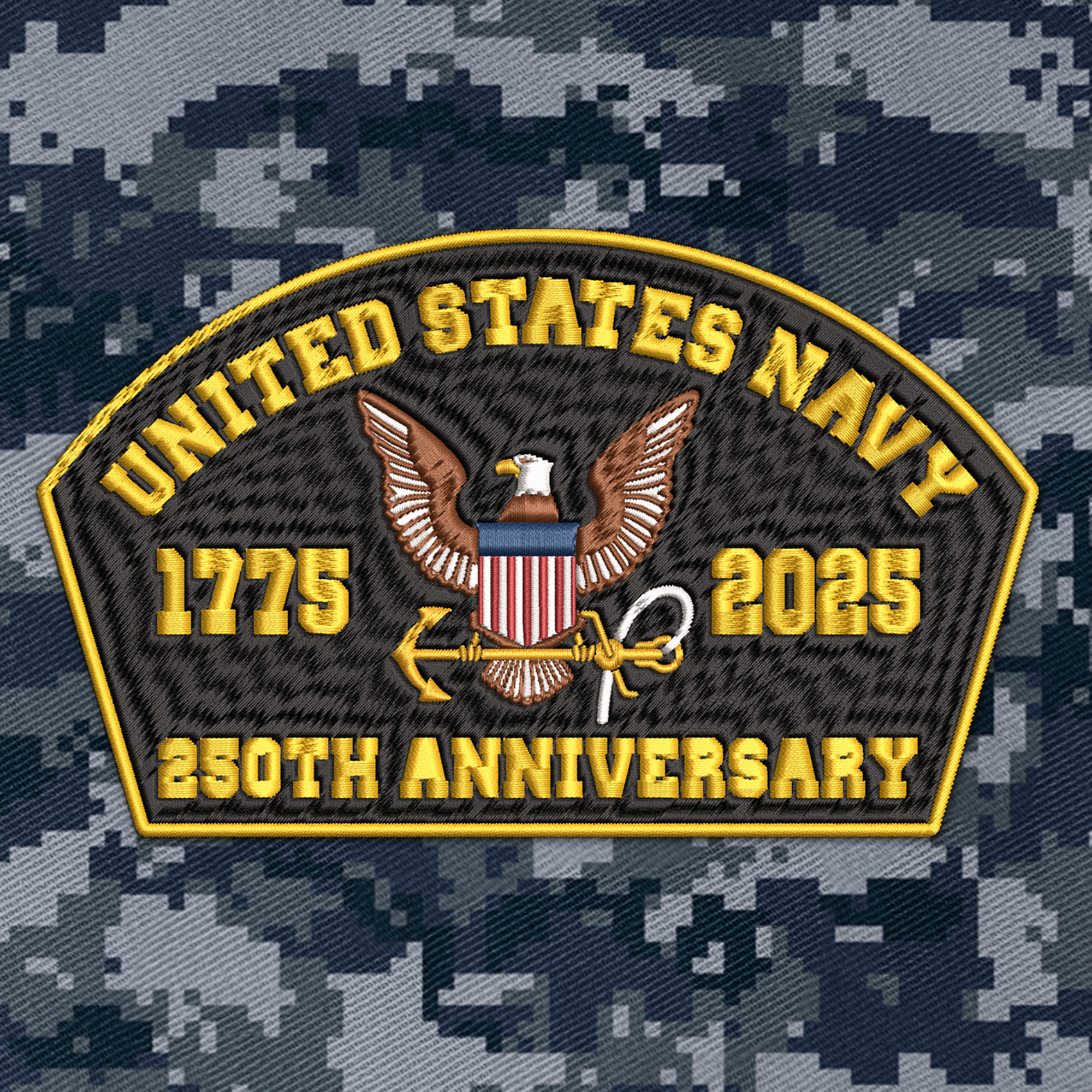 Navy 250th Anniversary Embroidered & Printed Cap