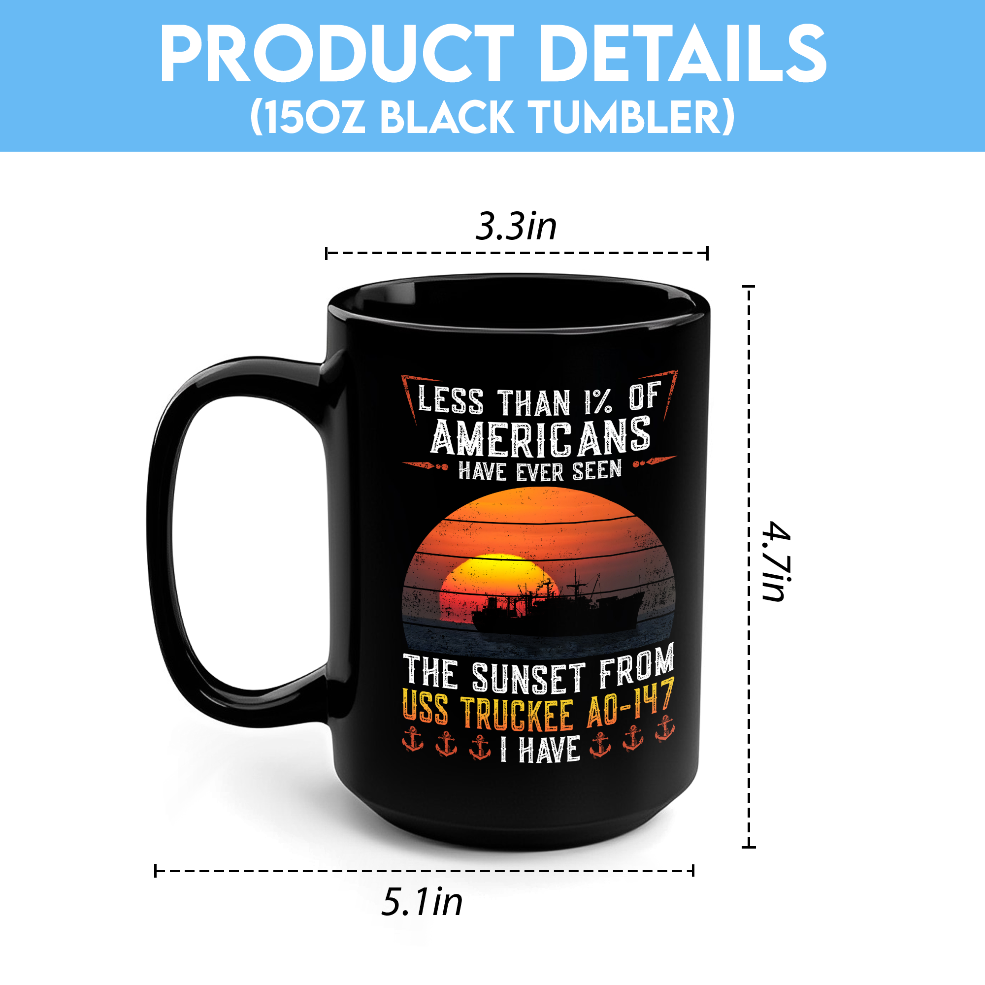 Less Than 1% Navy Ship Coffee Mug