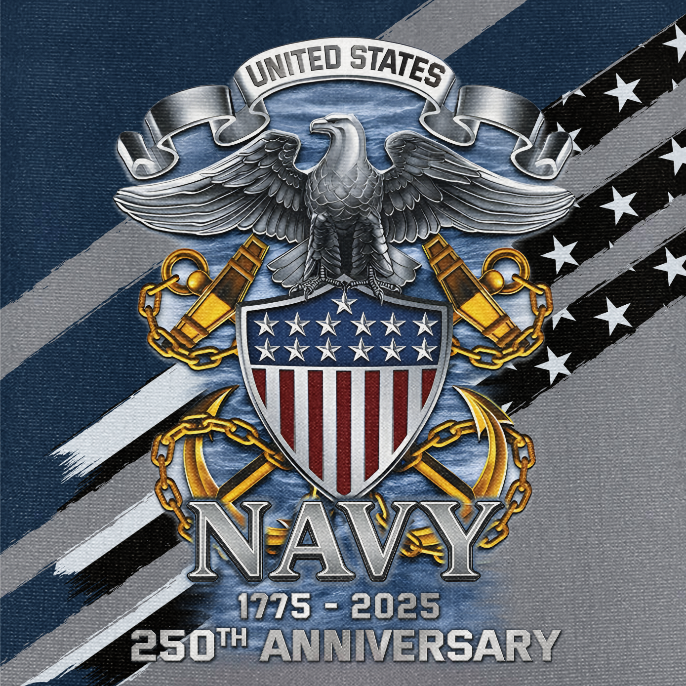 Navy 250th Anniversary Cuban Shirt
