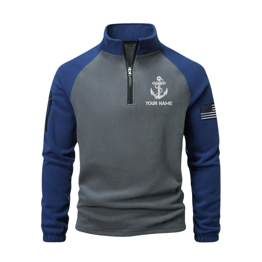 Personalizable Navy Snipes Half-Zip Raglan Sweatshirt