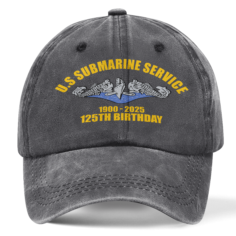 Navy Submarine 125th Birthday Washed Cap