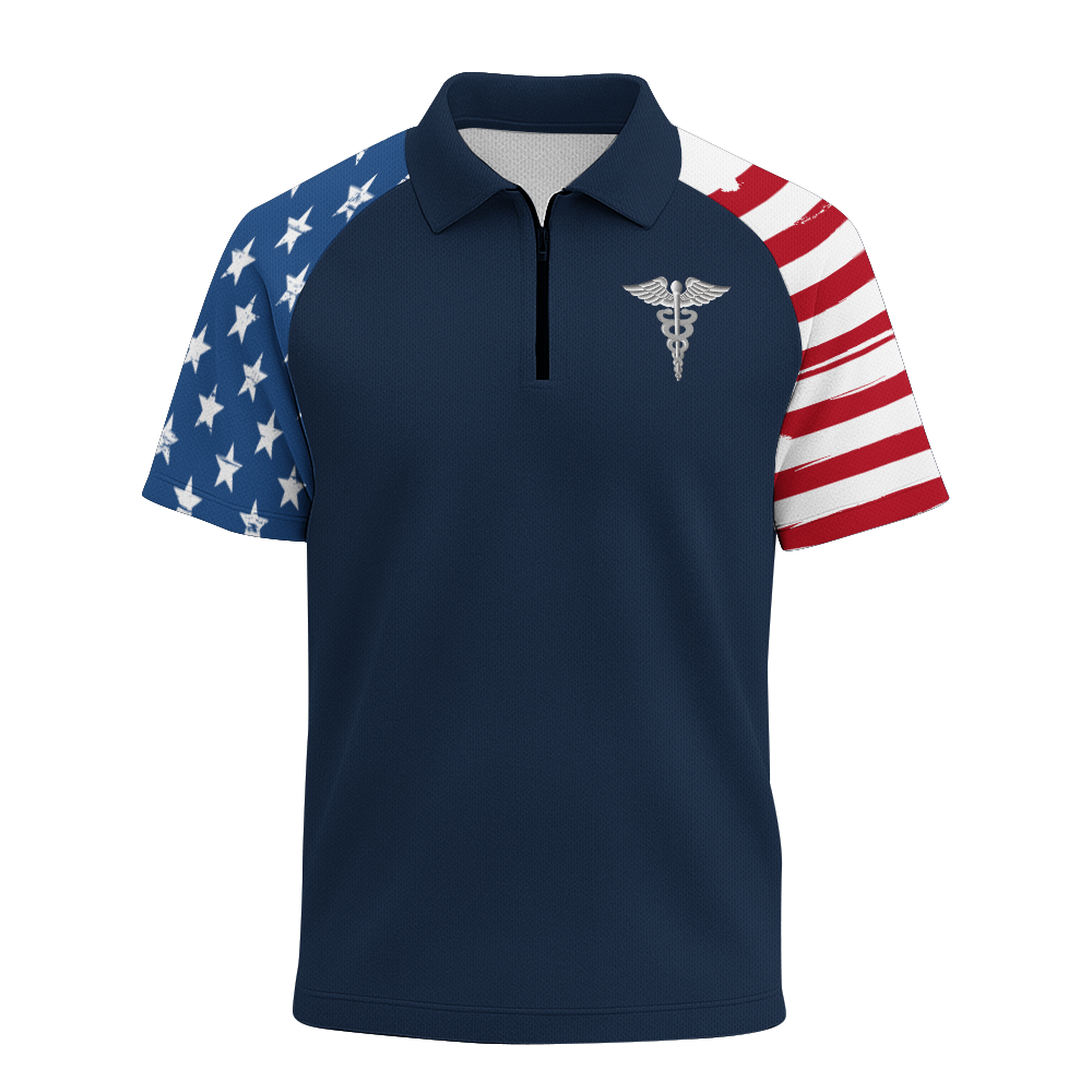 Navy Corpsman Raglan Zip Polo Shirt