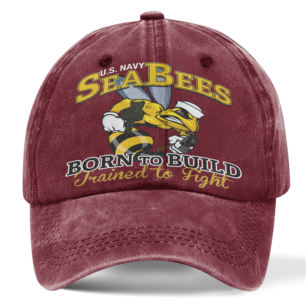 Personalizable Navy Seabee Washed Cap
