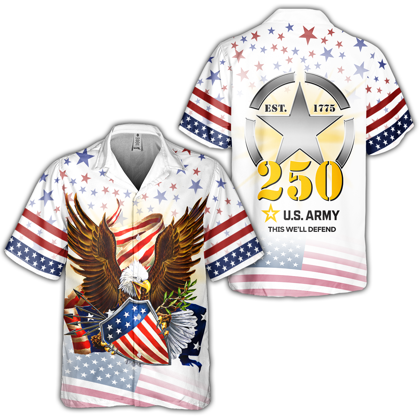 Army 250th Anniversary Cuban Shirt