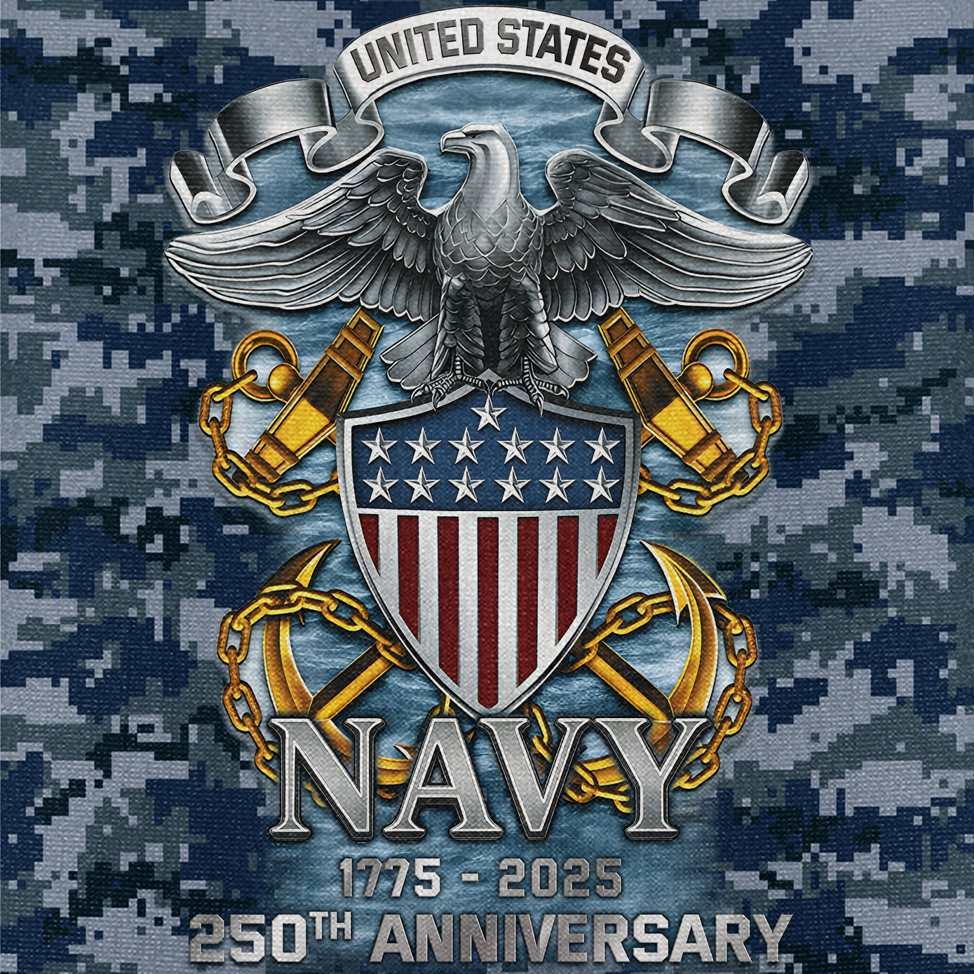 Navy 250th Anniversary Cuban Shirt