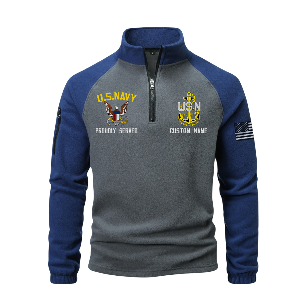 Personalizable Navy 250th Anniversary Half-Zip Raglan Sweatshirt