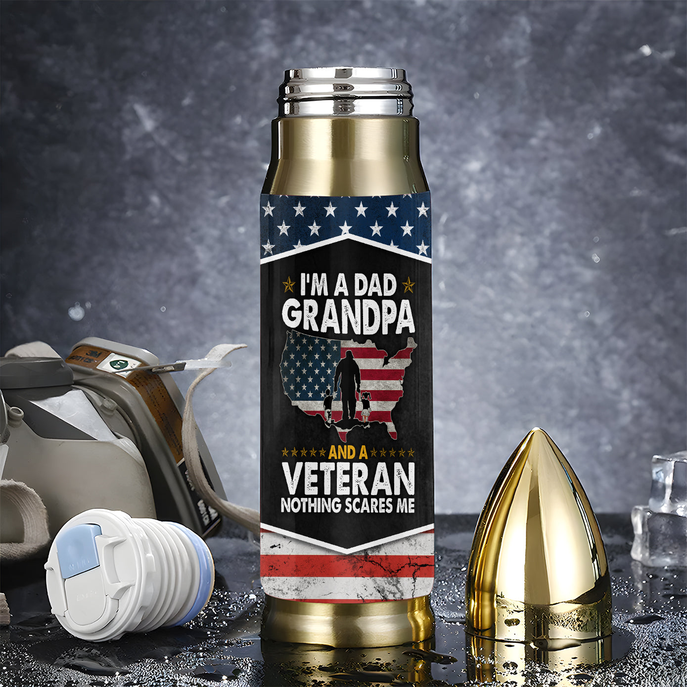 I'm A Dad Grandpa & A Veteran Bullet Tumbler