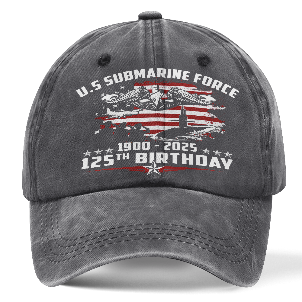 Navy Submarine 125th Birthday Washed Cap