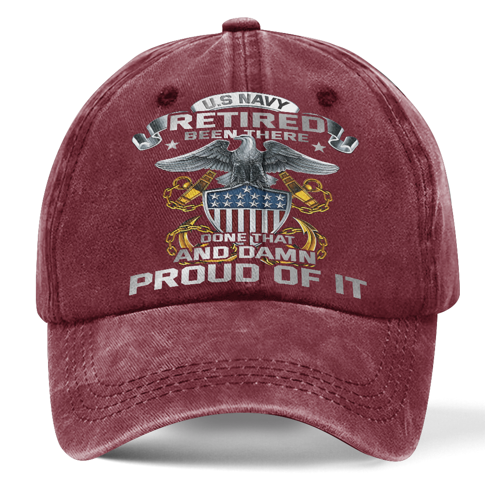 Personalized Navy Been There Done That Washed Cap