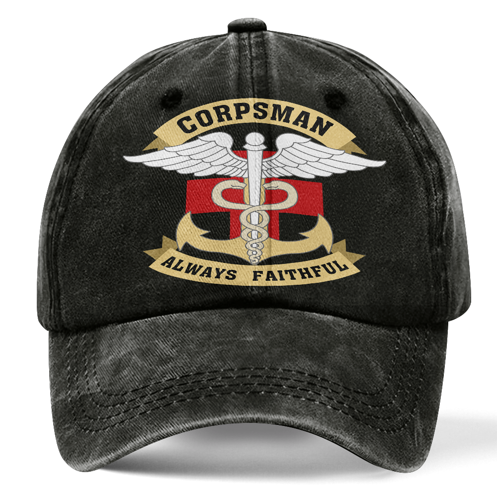 Personalizable Navy Corpsman Washed Cap