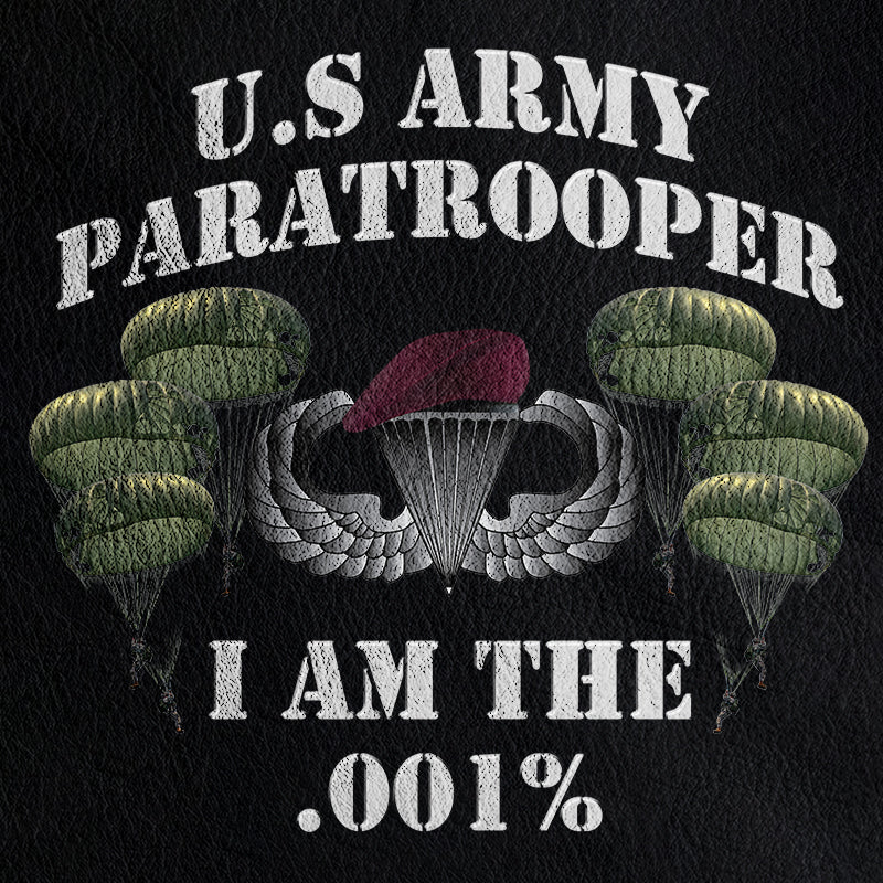 Army Paratrooper I Am the .001% Leather Yellow Fleece Jacket