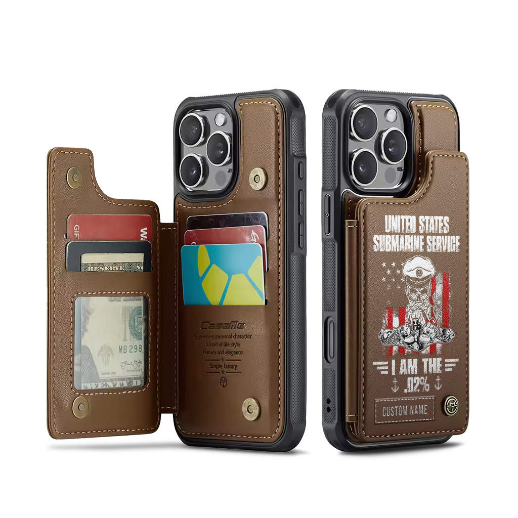 Personalizable Navy Submarine I'm The .02% Wallet Phone Case