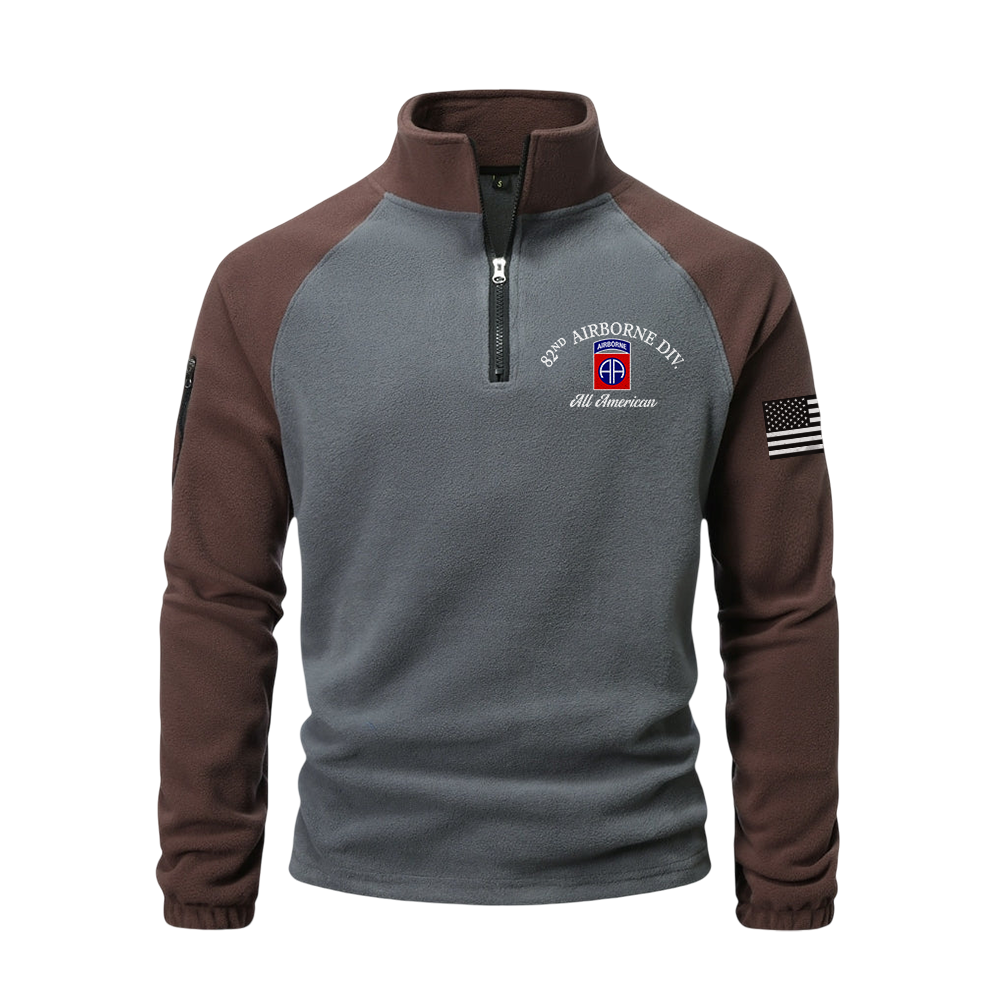 Never Underestimate An Old Man Who Is Also An 82nd Airborne Half-Zip Raglan Sweatshirt
