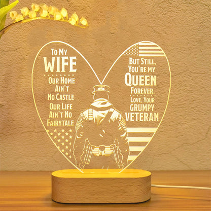 Veteran's Wife To My Wife - 3D LED LAMP