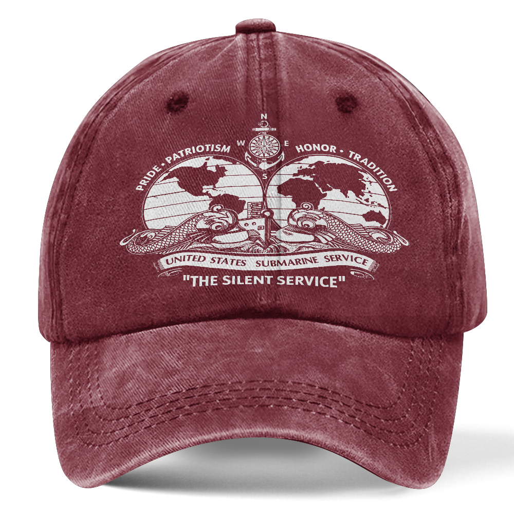 Navy Submarine The Silent Service Washed Cap