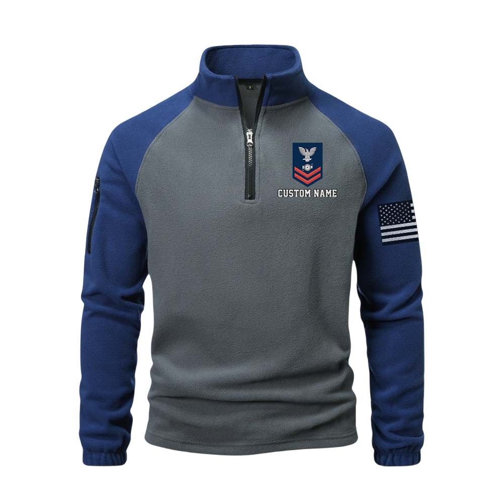 Personalizable Navy Snipes Half-Zip Raglan Sweatshirt
