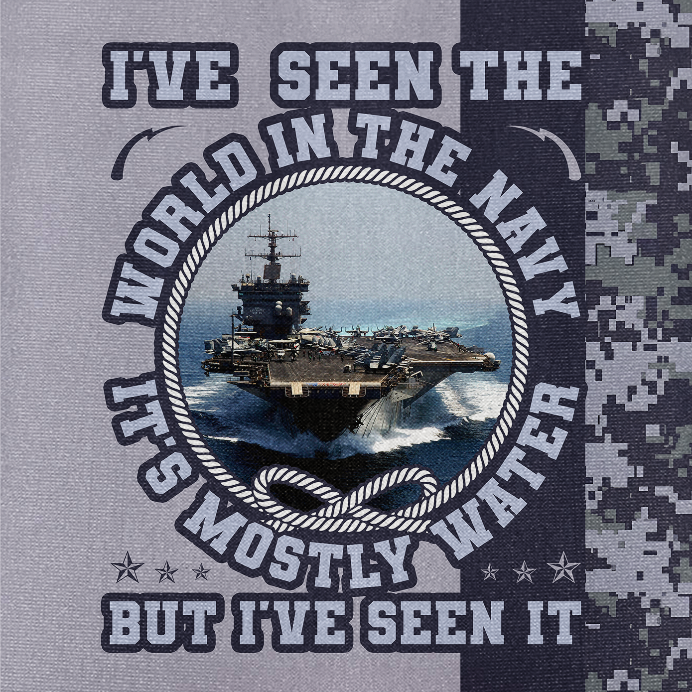 I've Seen The World In The Navy Cuban Shirt