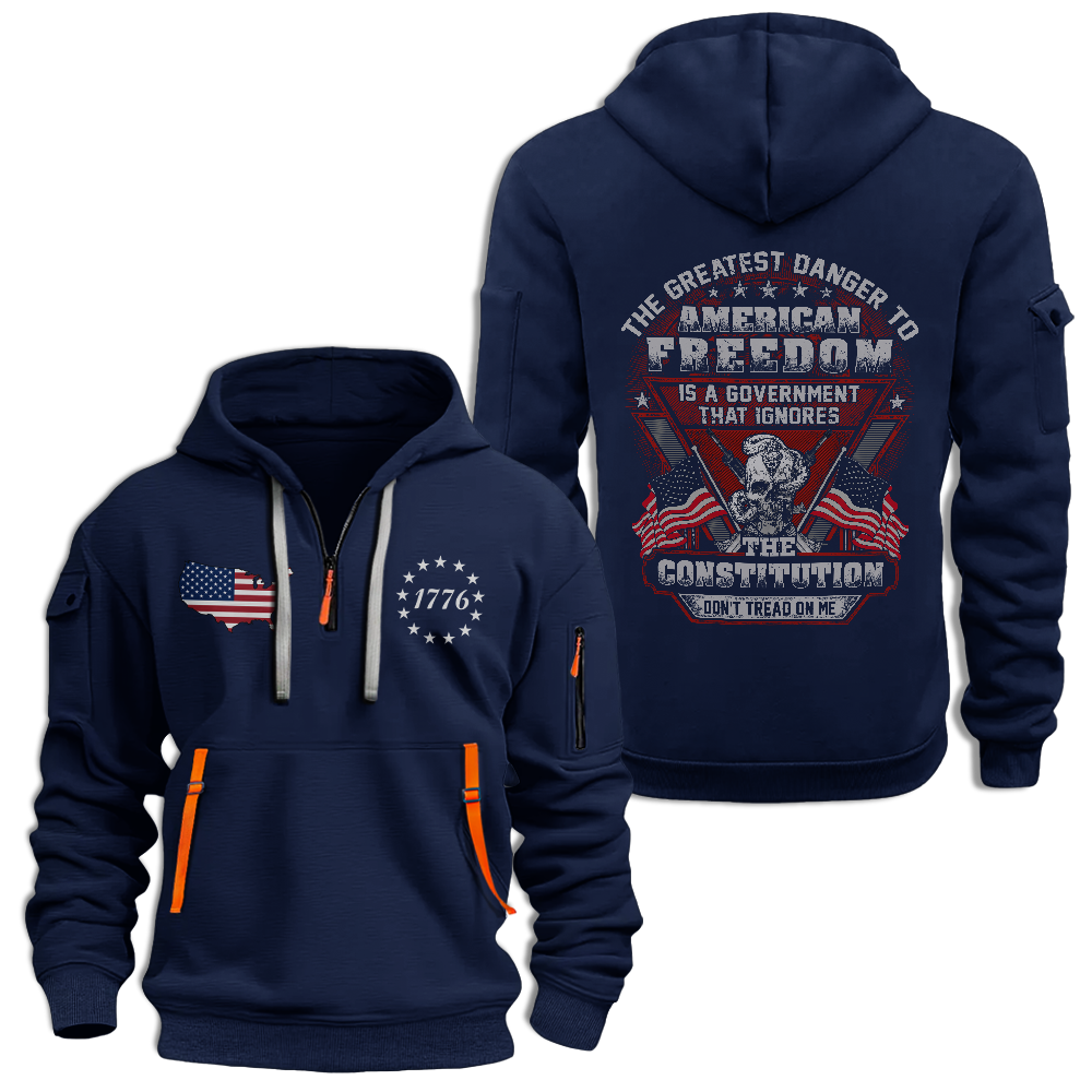 The Greatest Danger To American Freedom Quarter Zip Hoodie