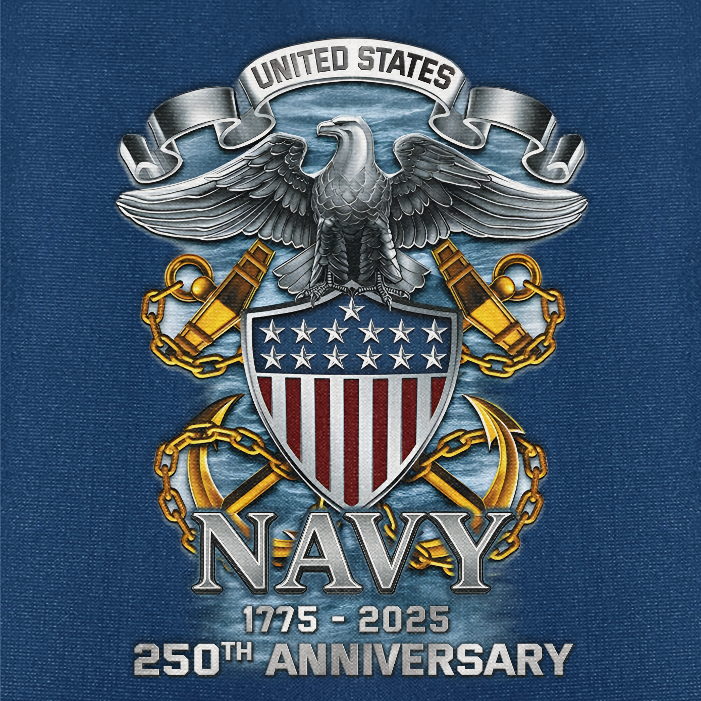 Navy 250th Anniversary Cuban Shirt
