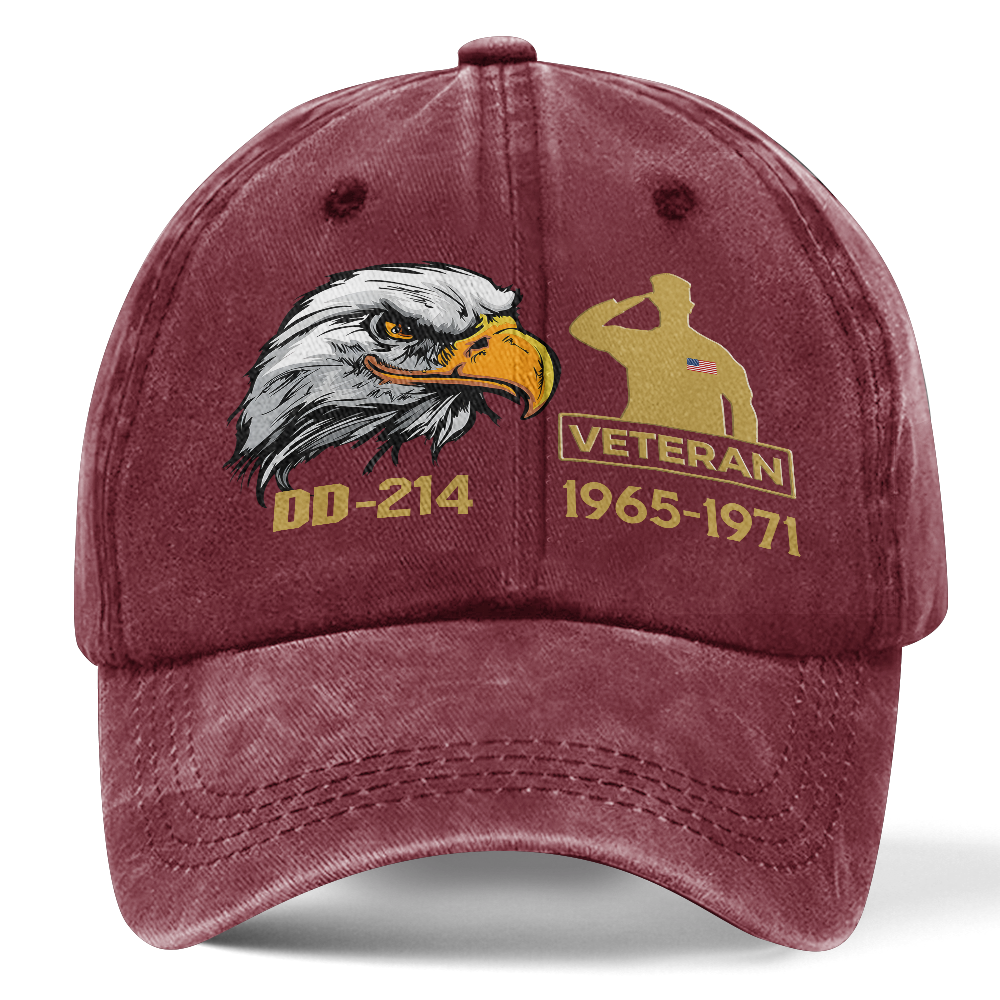 Personalizable Veteran DD-214 Washed Cap