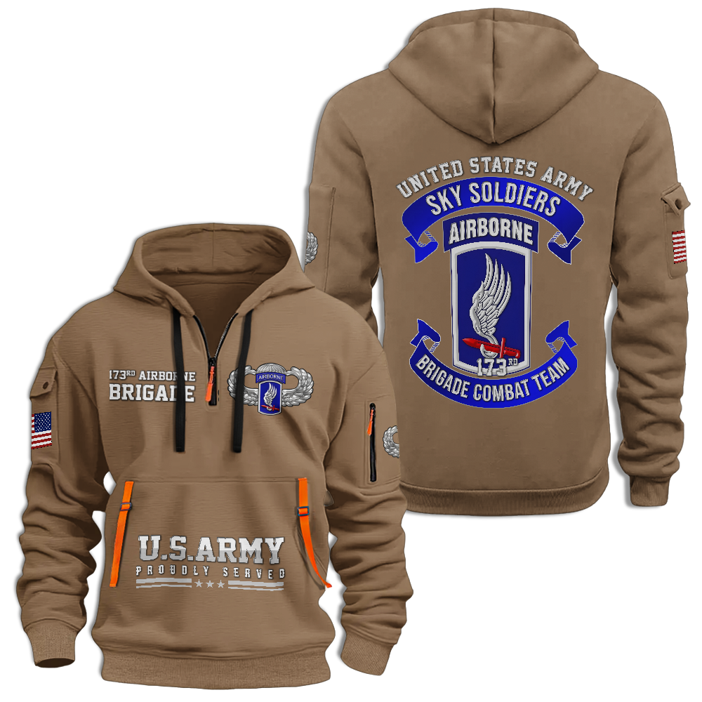 173rd Airborne Brigade Quarter Zip Hoodie