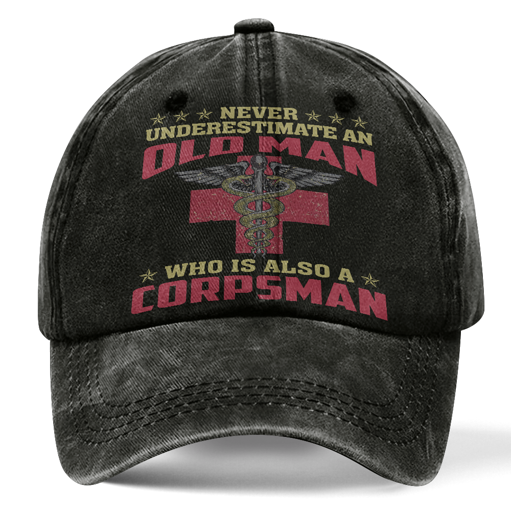 Personalizable Navy Corpsman Washed Cap