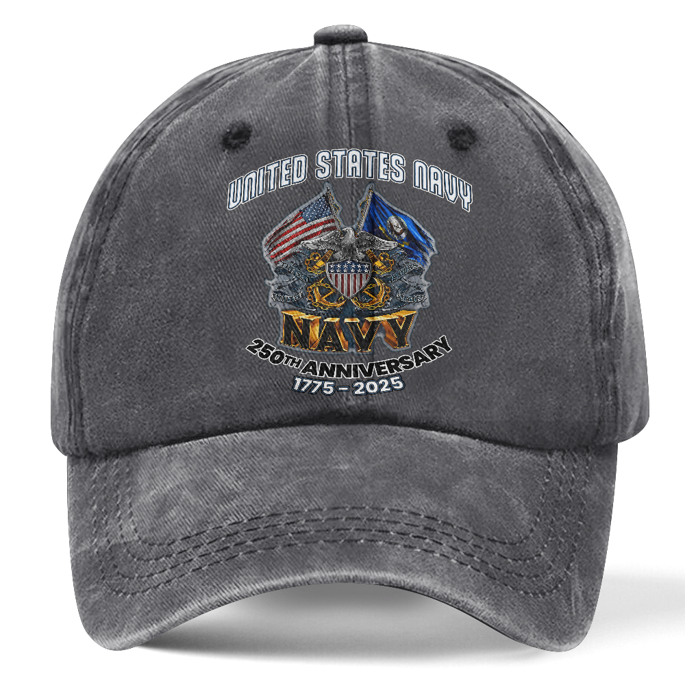 Navy 250th Anniversary Washed Cap