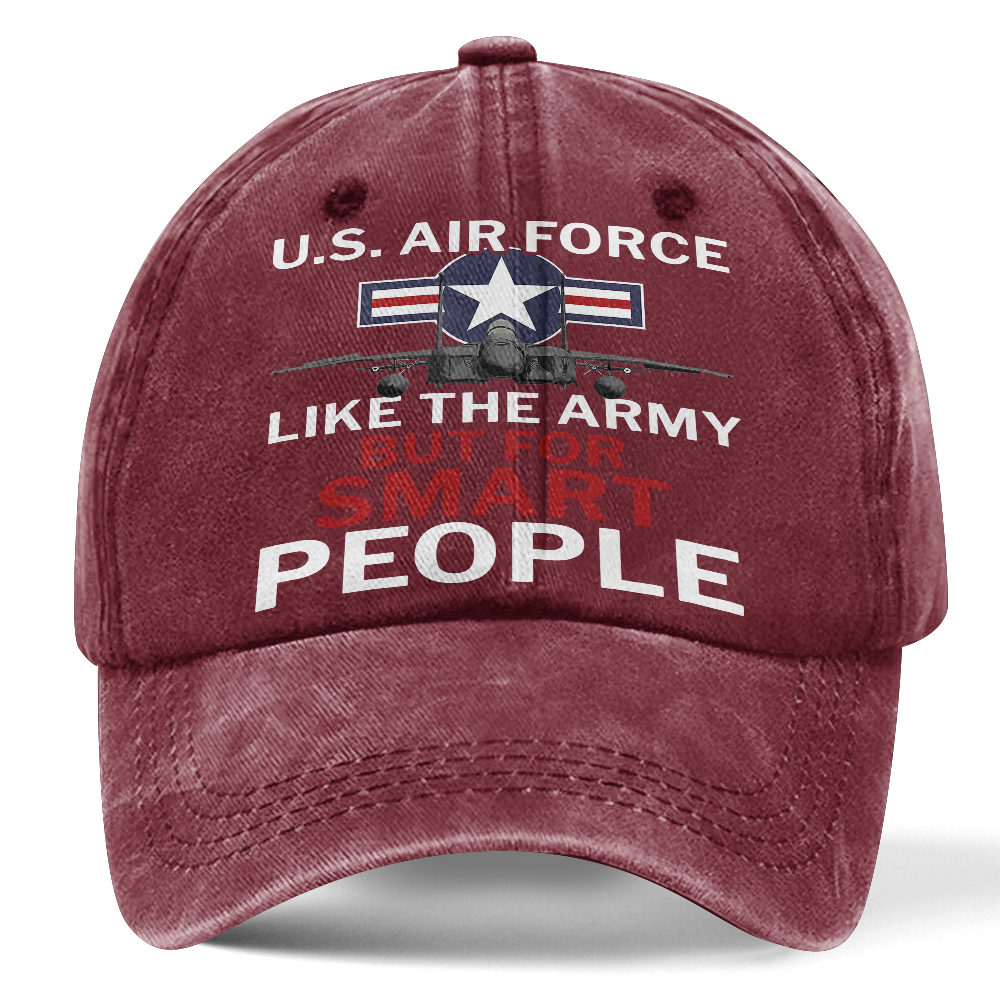 Personalizable Air Force For Smart People Washed Cap