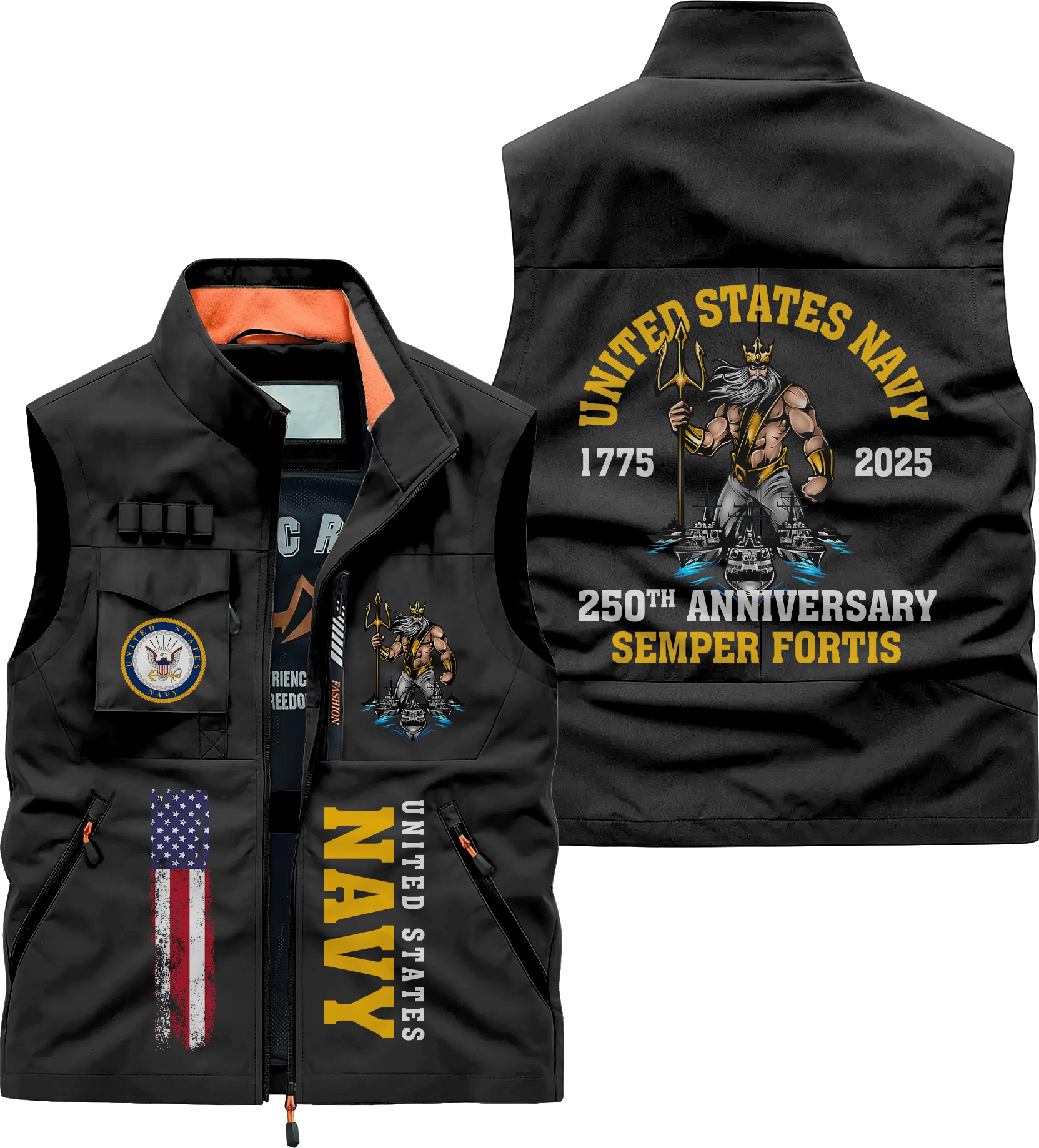 Navy 250th Anniversary Pocket Vest