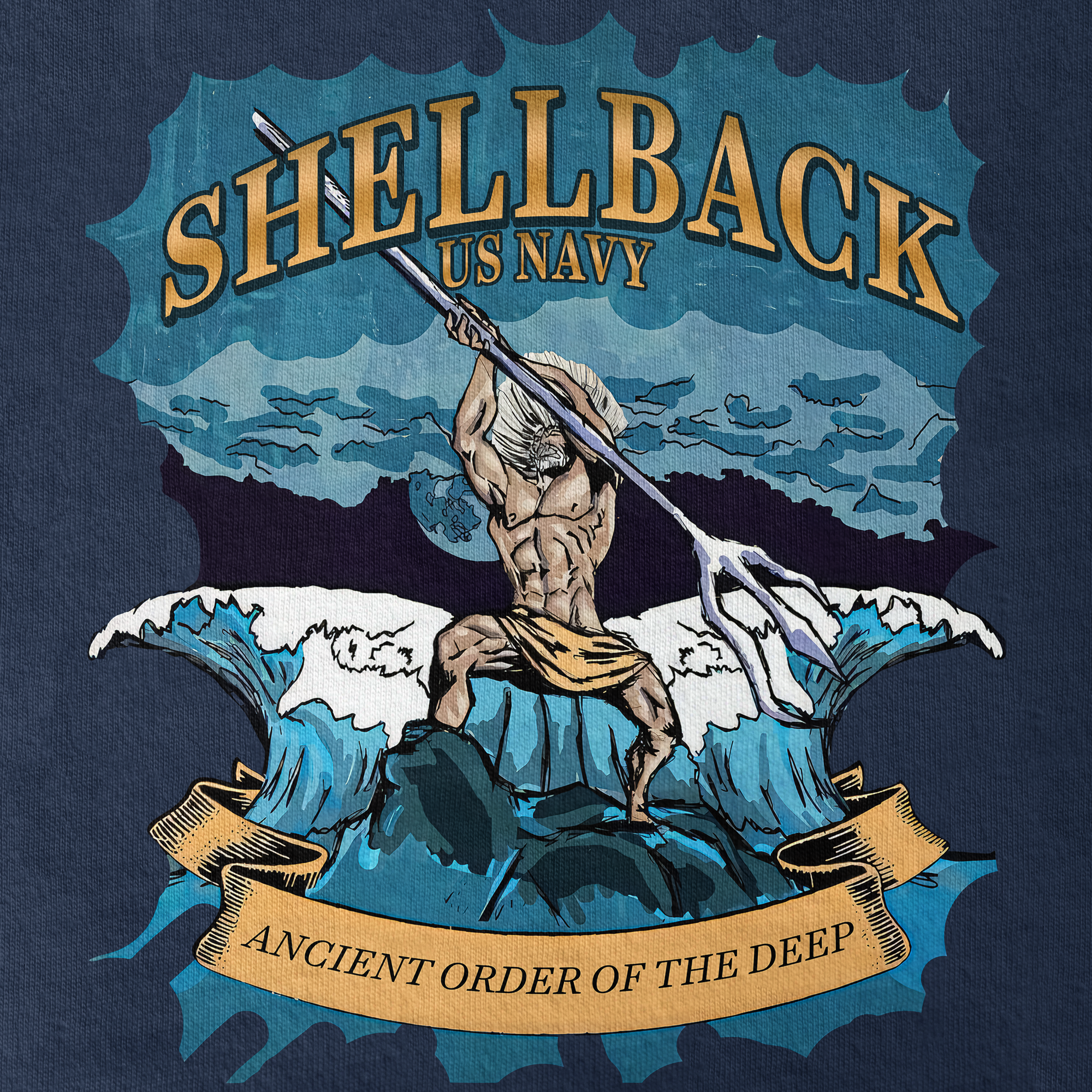 Shellback Ancient Order Of The Deep Double Sided Pocket T-shirt