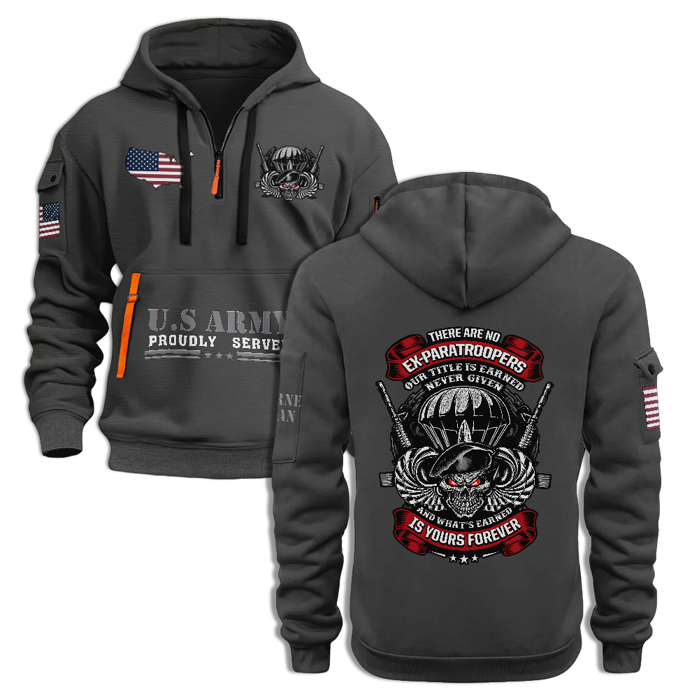 There Are No Ex-Paratroopers Quarter Zip Hoodie