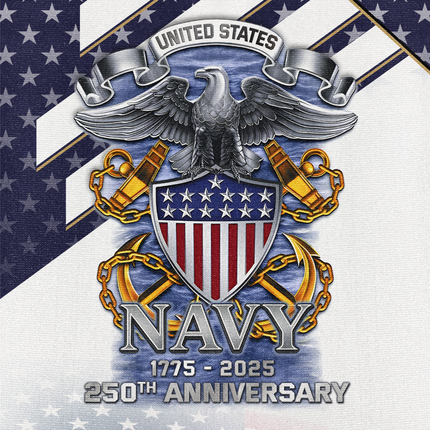 Navy 250th Anniversary Cuban Shirt