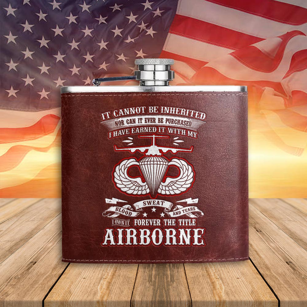 I Own It Forever The Title Airborne Leather Flask