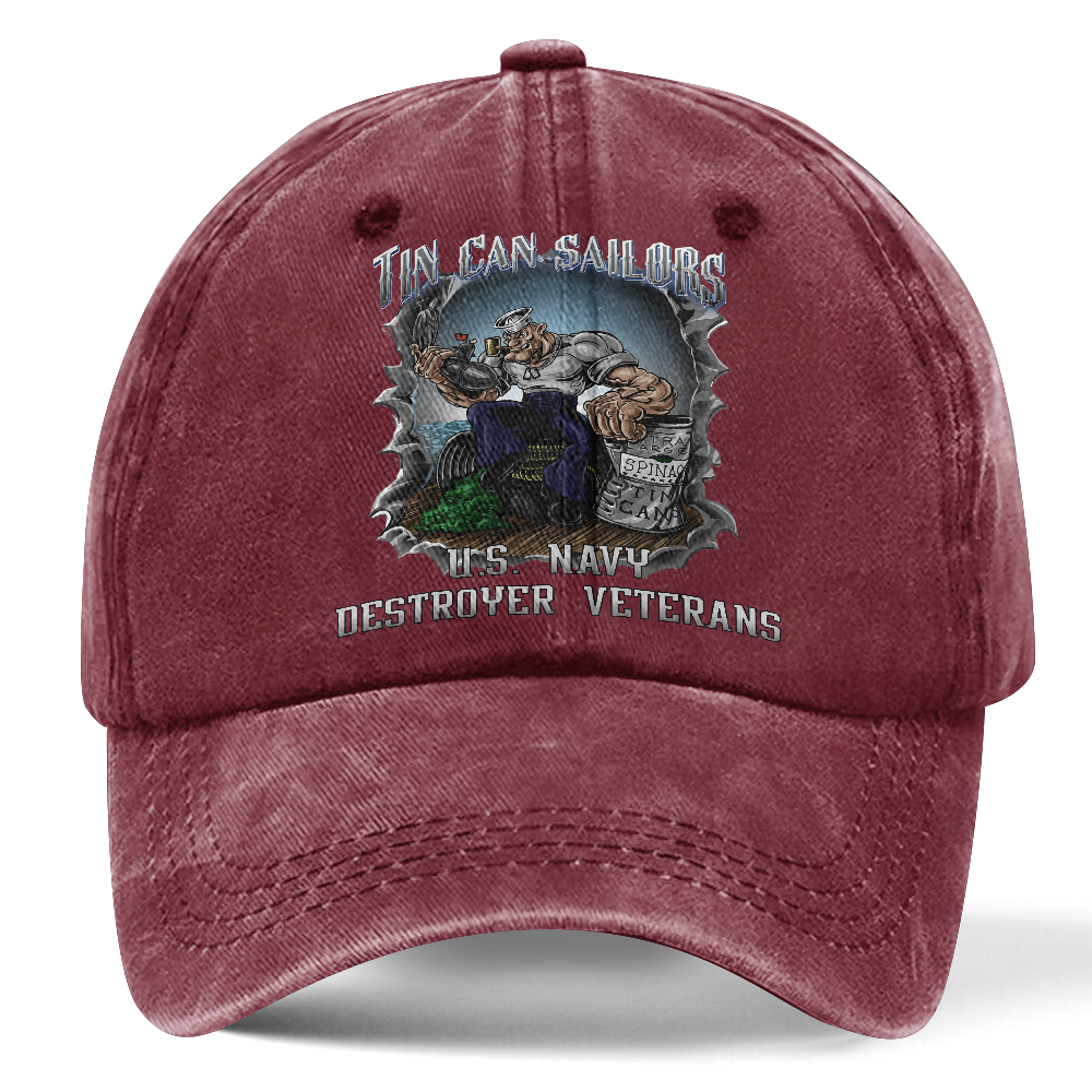 Personalizable Tin Can Sailors Washed Cap