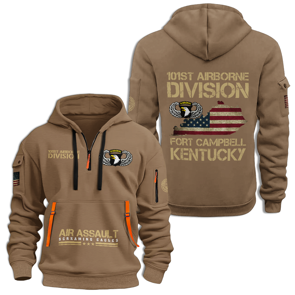 101st Airborne Division Air Assault Quarter Zip Hoodie