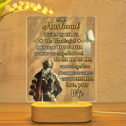 Veteran To My Man My Husband - 3D LED LAMP