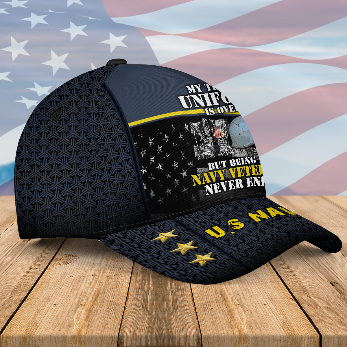 Being A Navy Veteran Never Ends Hat Cap