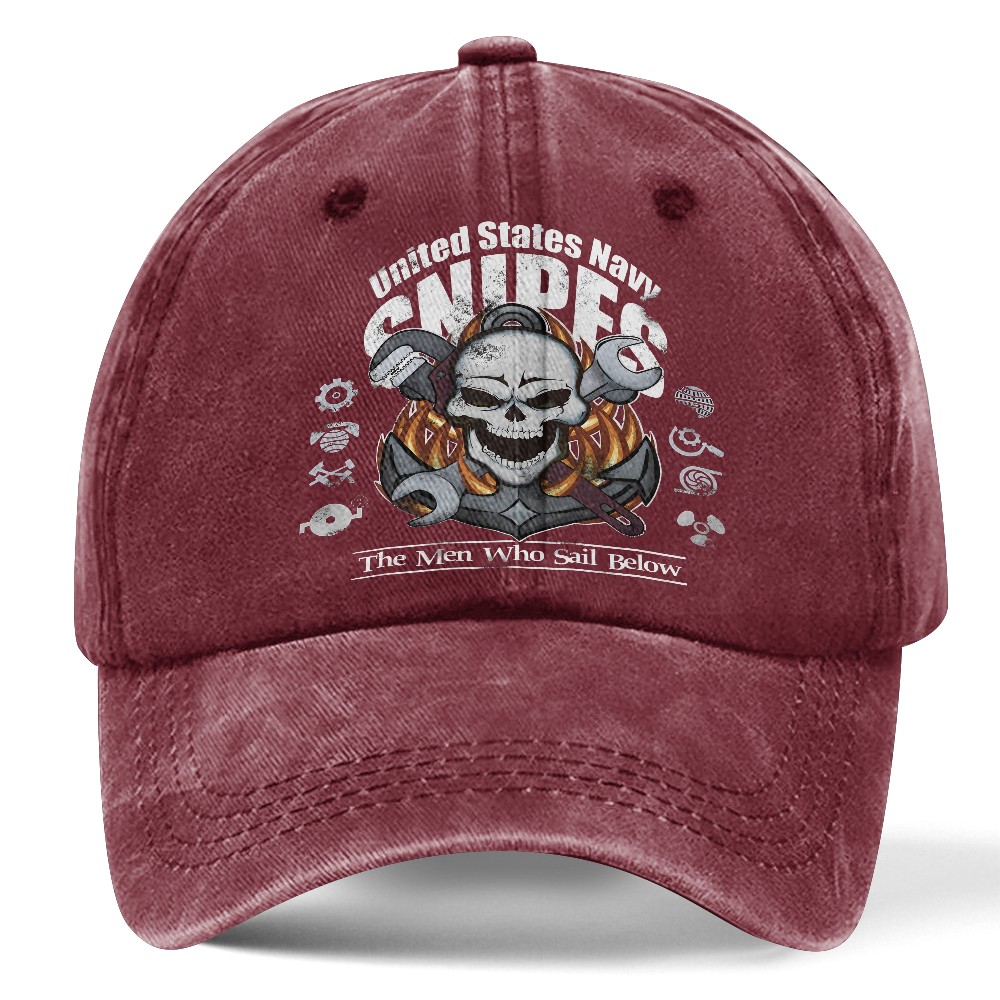 Personalizable Navy Snipes Washed Cap