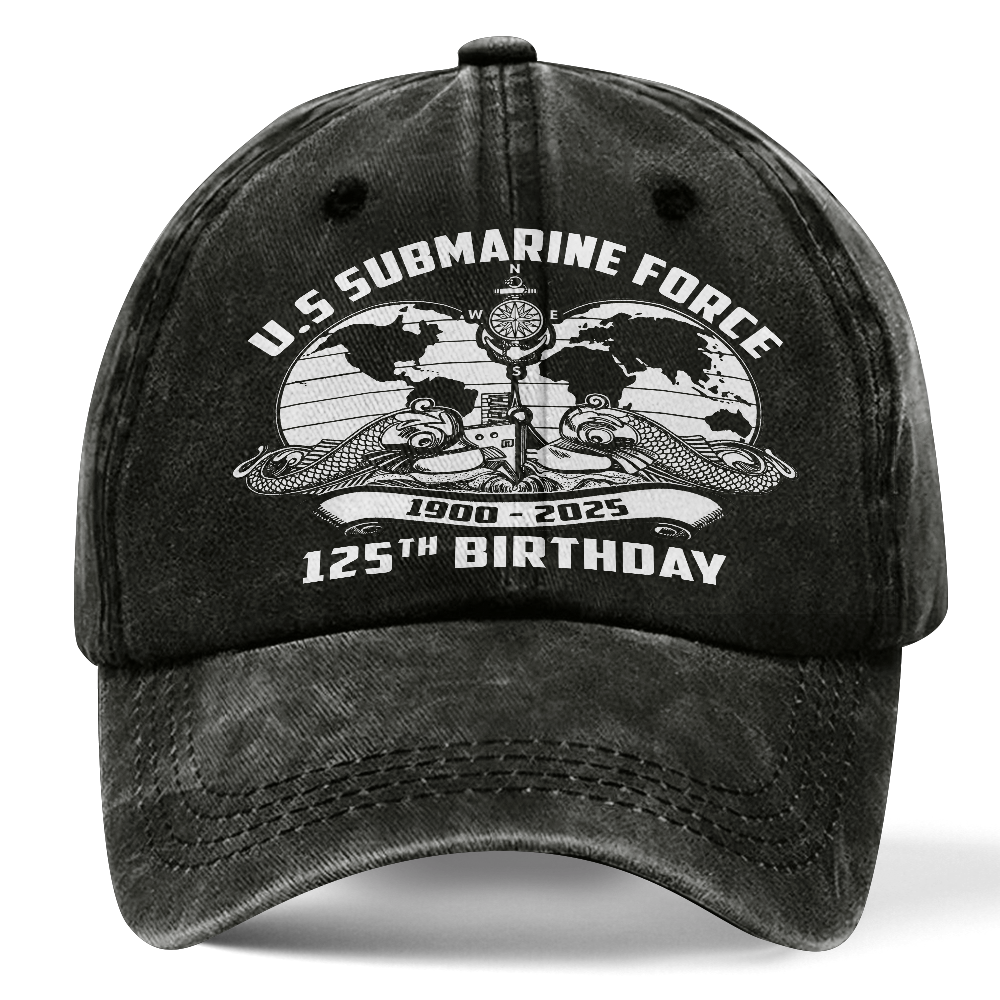 Navy Submarine 125th Birthday Washed Cap