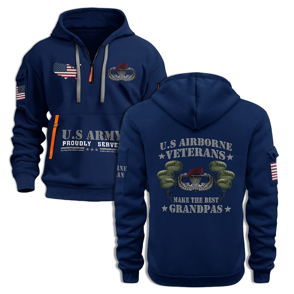 Airborne Veterans Make The Best Grandpas Quarter Zip Hoodie