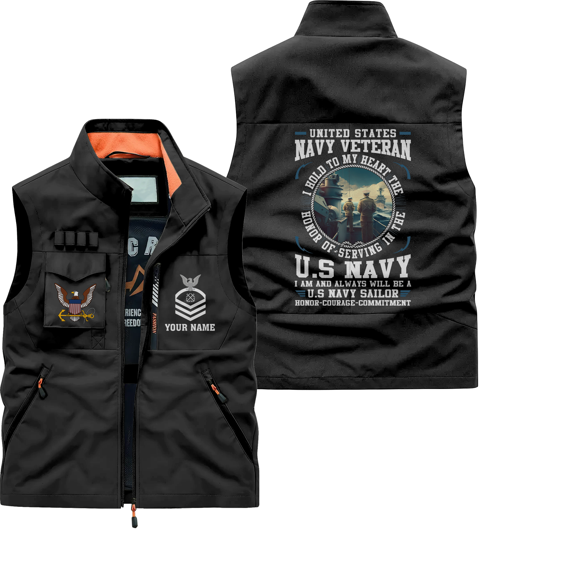 Personalizable Honor Courage Commitment Pocket Vest