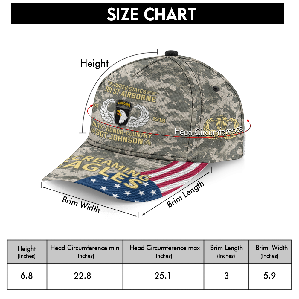 Personalized 101st Airborne Veteran Classic Cap