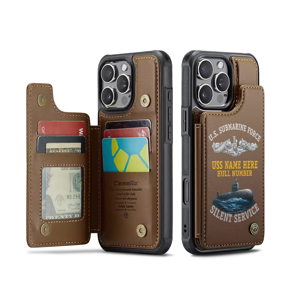 Personalizable Navy Submarine Silent Service Wallet Phone Case