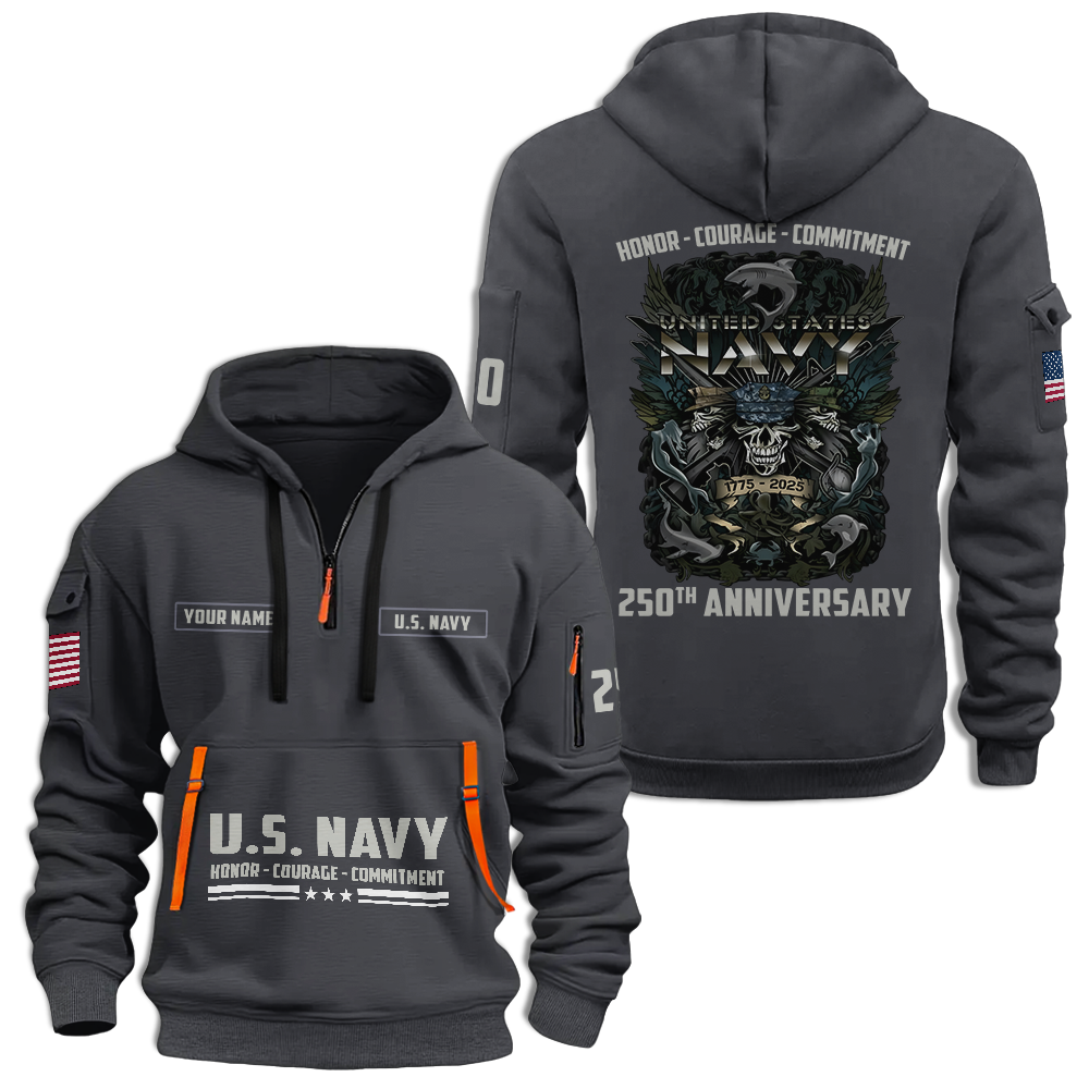 Navy 250th Anniversary Quarter Zip Hoodie