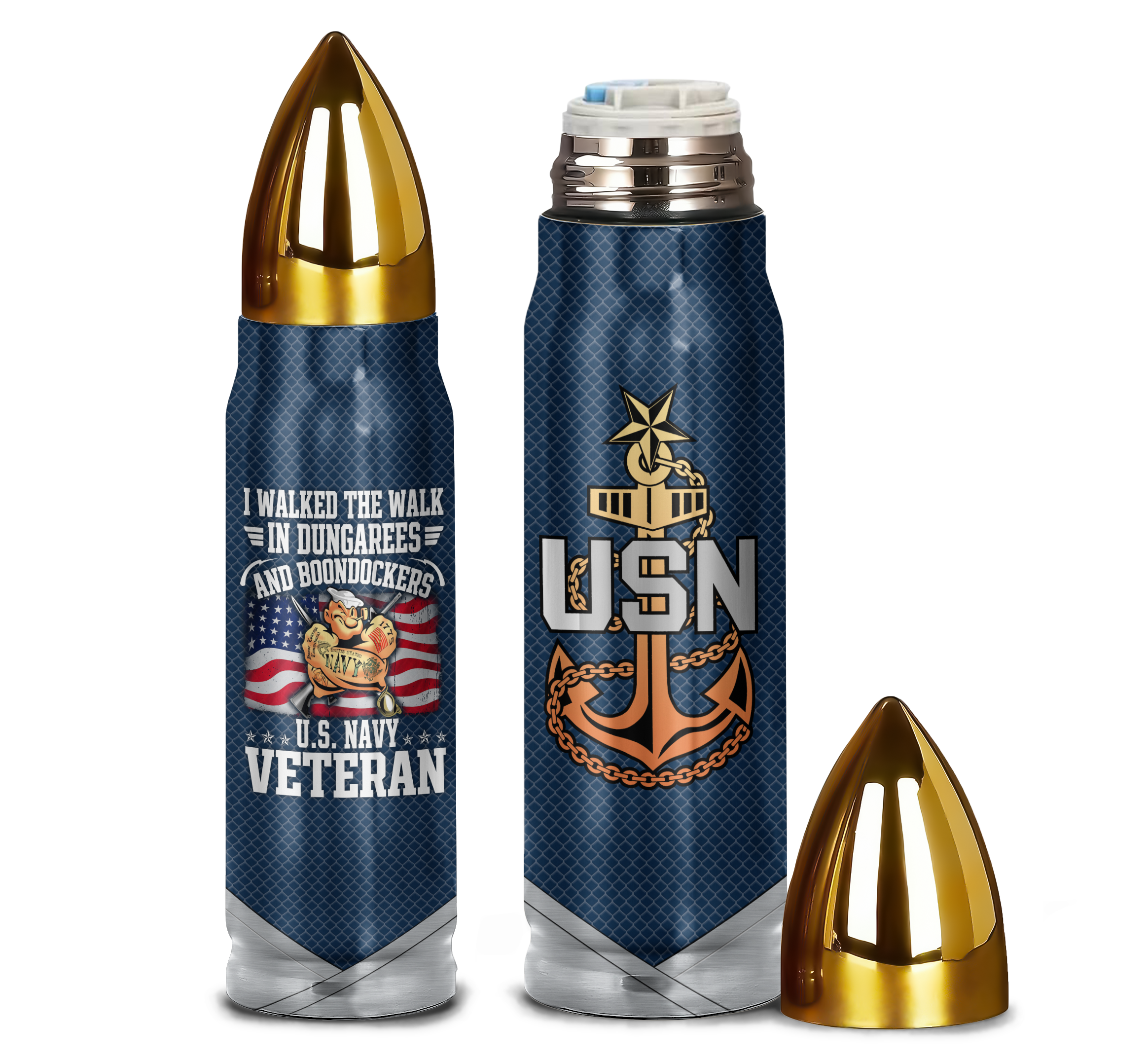 Navy Veteran I Walked The Walk In Dungarees Bullet Tumbler