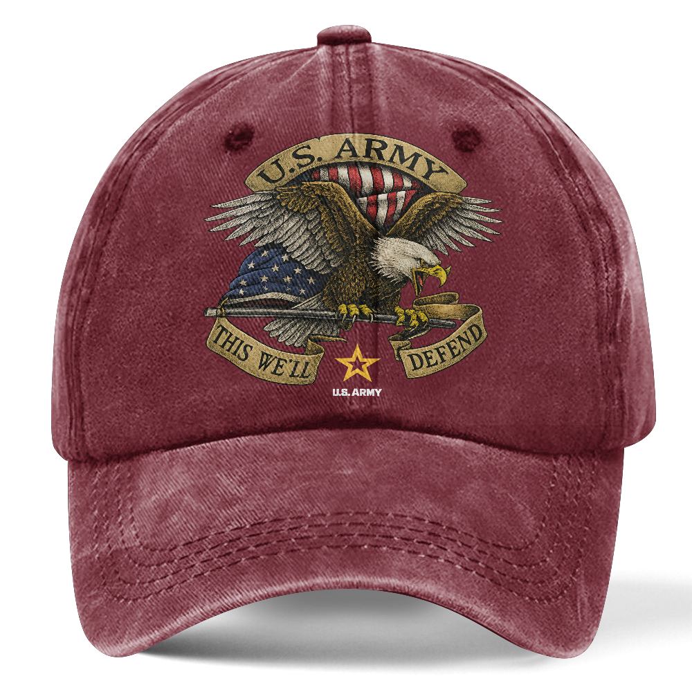 Personalizable This We'll Defend Washed Cap