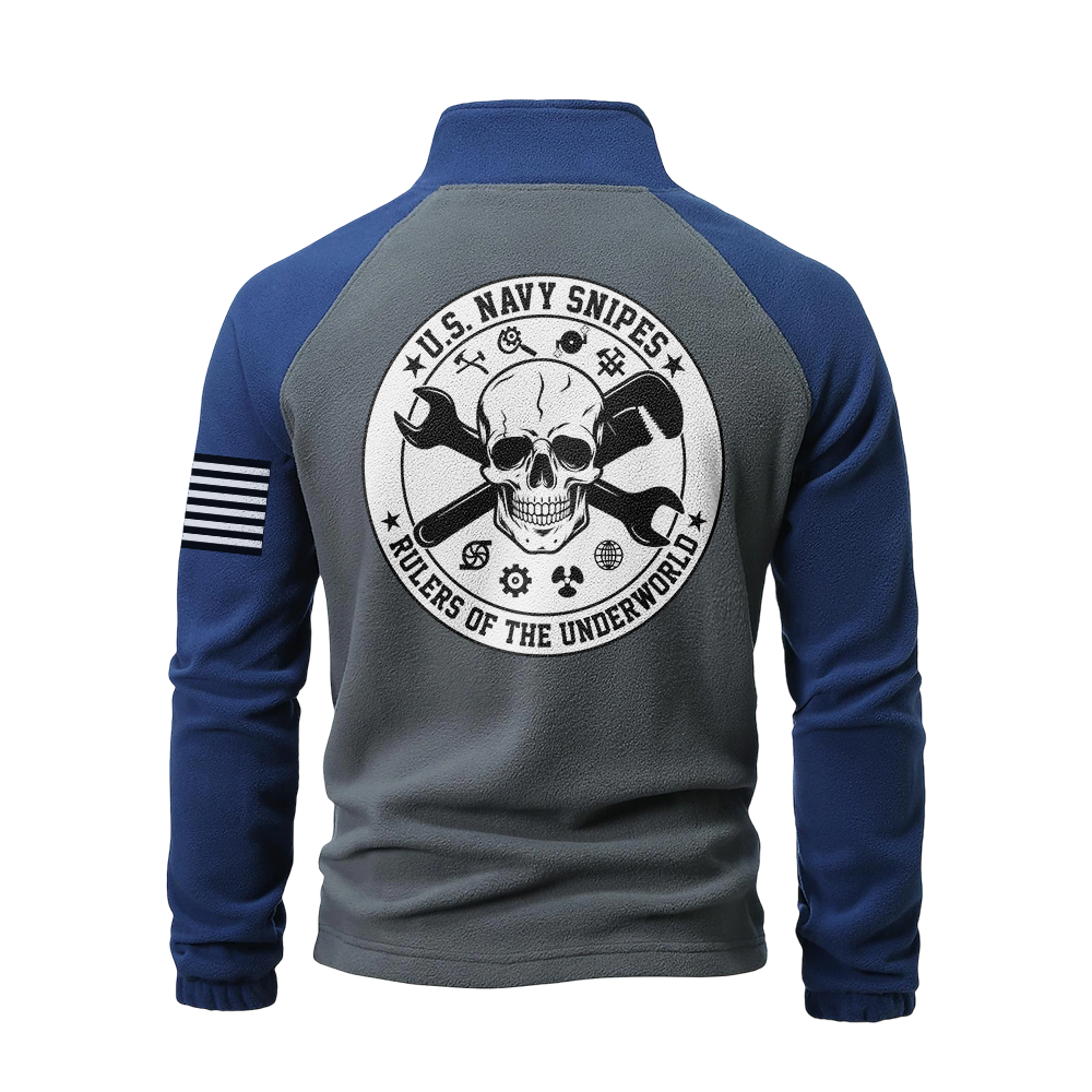 Personalizable Navy Snipes Half-Zip Raglan Sweatshirt
