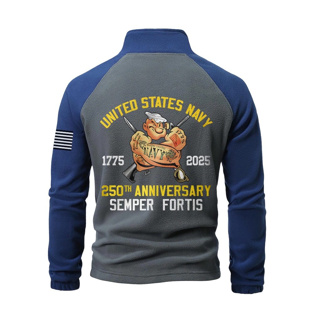 Personalizable Navy 250th Anniversary Half-Zip Raglan Sweatshirt